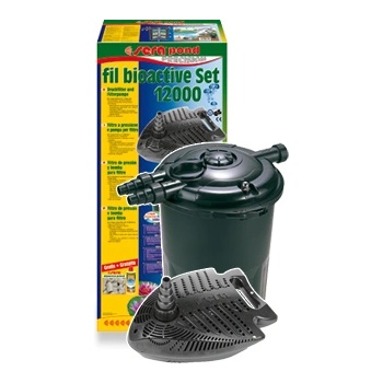 sera Sera-Комплект, биоактивен филтър под налягане с аксесоари и енергоспестяваща, професионална помпа sera pond PP 6000 подходяща за филтъра, плюс 5 метра sera маркуч за езеро с Ø 32 мм за свързване на тех