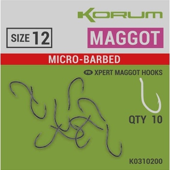 Korum Xpert Maggot Hooks Micro-Barbed vel.12 10 ks