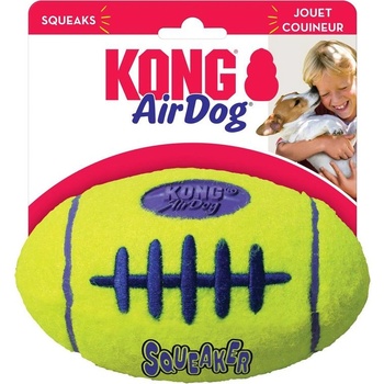 KONG Air Squeaker Football Medium - Забавна кучешка играчка с пискюл -ръгби топка 15 см