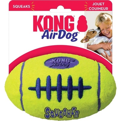 KONG Air Squeaker Football Medium - Забавна кучешка играчка с пискюл -ръгби топка 15 см