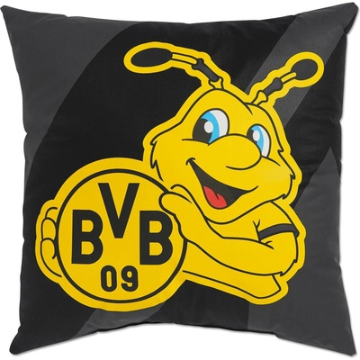BORUSSIA DORTMUND vankúš Borussia Dortmund EMMA sivý-čierny 40x40
