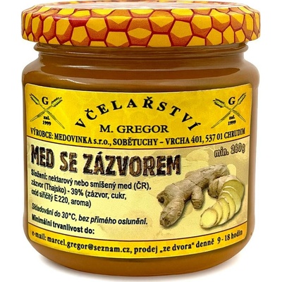 Včelařství Gregor Med se zázvorem 260 g