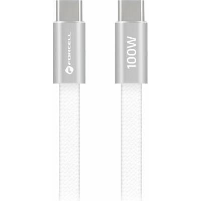 Forcell CCFN23 USB-C / USB-C plochý 100W PD QC4.0 AVS 1,2m bílý