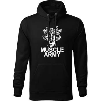 DRAGOWA мъжки суитшърт с качулка Muscle Army Team, черен, 320г/м5 (5678)