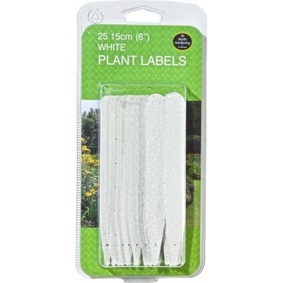 Garland Plant Label, 15cm bílé štítky popisovací 25 ks