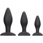 Ouch! by Shots Ouch! Apex Silicone Plug Set - Tapered Design, Black, 3 Sizes