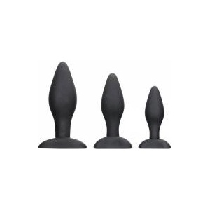 Ouch! by Shots Ouch! Apex Silicone Plug Set - Tapered Design, Black, 3 Sizes
