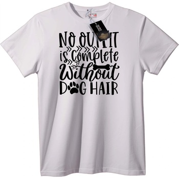 NOONEBRAND Тениска Без косъм от куче, облеклото не е пълно - XL, White