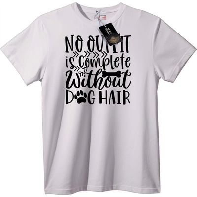NOONEBRAND Тениска Без косъм от куче, облеклото не е пълно - XL, White