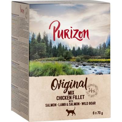 Purizon Adult bez obilnín kuracie filety s diviakom 6 x 70 g