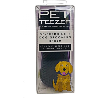 Tangle Teezer Pet Teezer De-Shedding & Dog Grooming Brush Purple & Gray