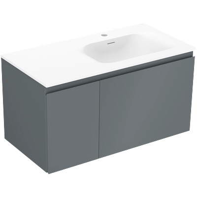 Orio баня шкаф 90 см с мивка Vela дясна, 1S, 1D, графит мат/бяла мат - 91A13-09047-3-BBFF66-W23P01 (91A13-09047-3-BBFF66-W23P01)