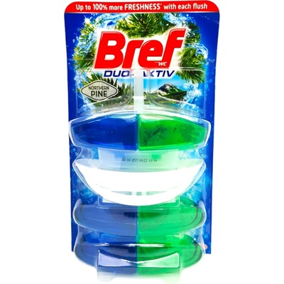 Bref ароматизатор за тоалетна чиния, Duo-Aktiv, Кошница с пълнител + 2 пълнителя, Бор