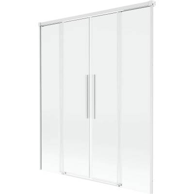 Mexen Rox 2-крилен разтегаем параван за баня 150 x 150 см, прозрачен, бял (8C9-150-002-20-00)