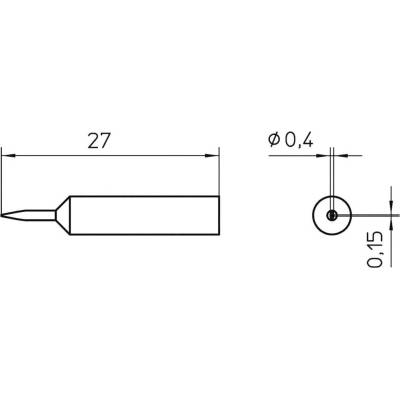 Weller XNT 1SC spájkovací hrot dlátová forma Veľkosť hrotov 0.4 mm Dĺžka hrotov 27 mm Obsah 1 ks