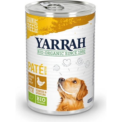 Yarrah Bio Paté bio kuře s bio mořskými řasami a bio spirulinou 6 x 400 g