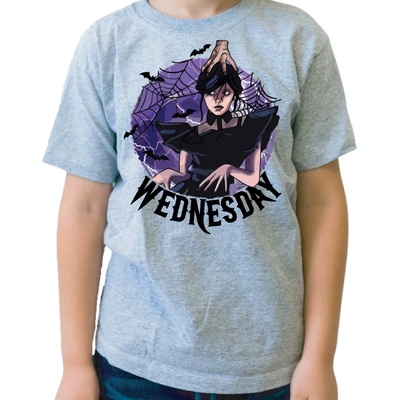 Fajntričko Kids detské tričko Wednesday sivá