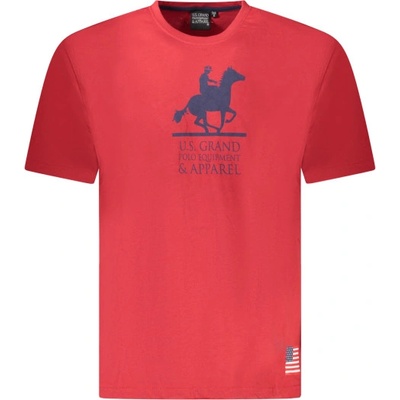 U. s. grand polo Мъжка тениска с къс ръкав us grand polo, Размер l, Цвят Червено (au02650_ro8rosso)