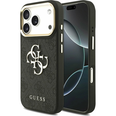 GUESS PU Leather 4G Metal Logo Gold Frame Задний Чехол за iPhone 17 Pro Black Guess | Cheren | МЪЖЕ | UNI