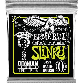 Ernie Ball 3121 Regular Slinky Coated, Струни за електрическа китара 10-46 (Regular Slinky Coated 10-46)