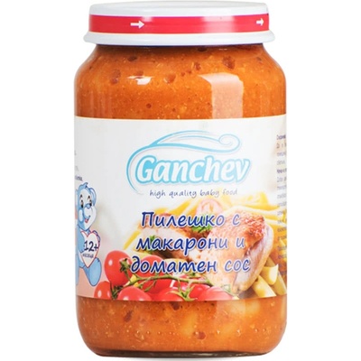 Ganchev Пюре Ganchev - Пилешко месо с макарони и доматен сос, 190 g (18103)