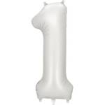 Party Deco Матиран Фолиев Балон Цифри Сребро 86 см - 1 (fb1s-1-018)