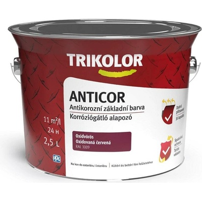 Tricolor anticor Antikorozní základní barva na kov 2,5 l Červená