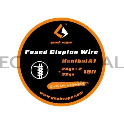 GeekVape Kanthal A1 Fused Clapton Wire 10ft 2x 24GA + 32GA 3m