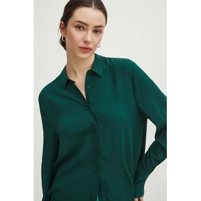 MEDICINE Риза Medicine дамска в зелено със стандартна кройка с класическа яка (RS24.KDD031)