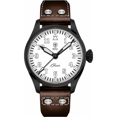 Biatec Corsair Vintage 05 - Tmavohnedý kožený pilot remienok