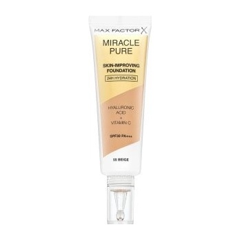 Max Factor Miracle Pure Skin-Improving Foundation dlhotrvajúci make-up s hydratačným účinkom 55 Beige 30 ml