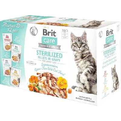 Brit Care Cat Fillets in Gravy Sterilized Flavour Box 12 x 85 g
