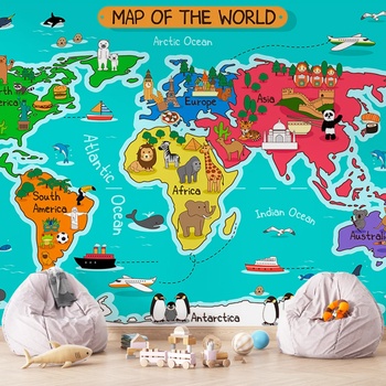 Image 1 of Art gift Детски фототапет - Шарена карта