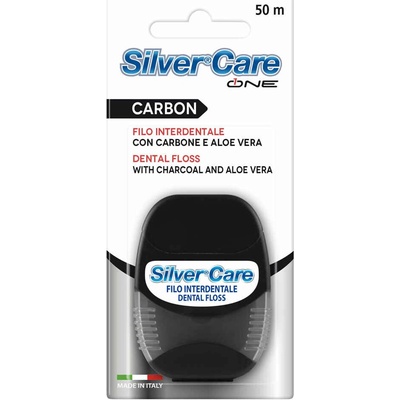 Silver Care Dentálna niť s aktívnym uhlím a Aloe Vera 50 m