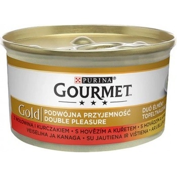 Gourmet Gold kousky hovädzie & kura 85 g