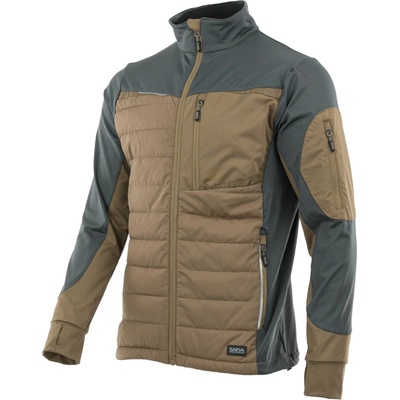 Sara Workwear Hybridní mikina COMFORT PLUS hnědá tmavě šedá