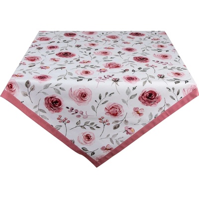 Clayre & Eef bavlna štvorcový obrus s ružami Rustic Rose 100x100 cm