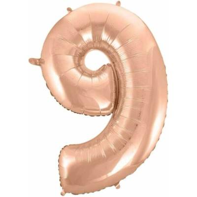 GoDan Číslice "9" rosegold 92cm fóliový balónek