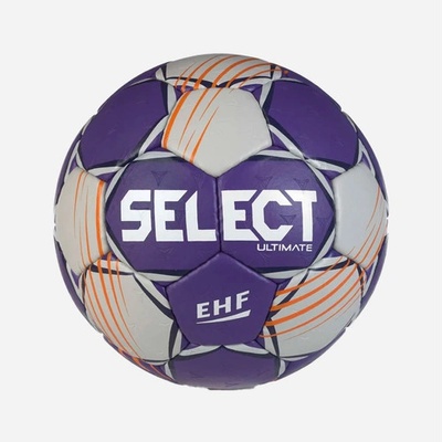 Select Състезателна хандбална топка Select Ultimate EHF Шампионска лига V24 сиво/лилаво размер 2
