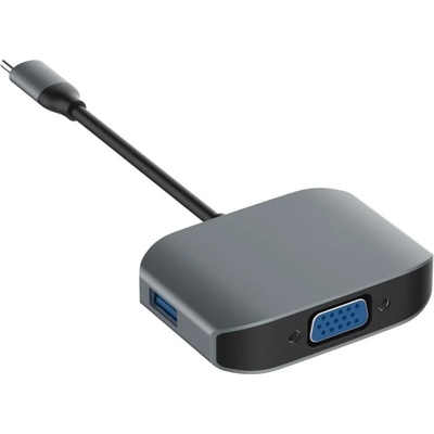 Comma Clian USB-C to VGA Hub - USB-C хъб за свързване от USB-C към VGA и USB 3.0 (тъмносив)