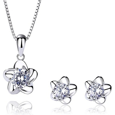 Silenti Jewelry Сребърен комплект "Цвете