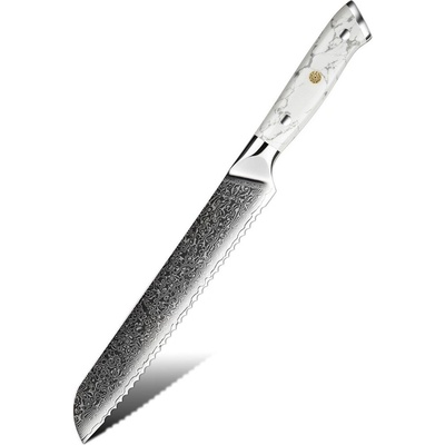 IZMAEL Damaškový kuchynský nôž Yuzuki Bread/Biela 21 cm