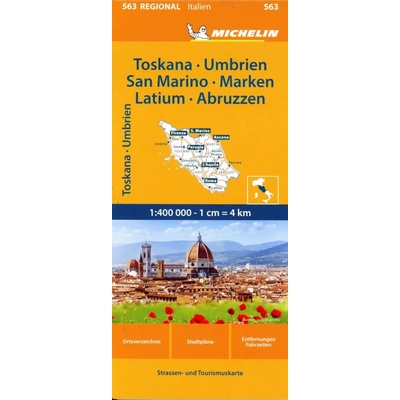 Itálie: Toskánsko Umbrie San Marino Marche Lazio Abruzzo č. 563 mapa