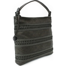 Tmavosivá veľká dámska zipsová kabelka Taranee