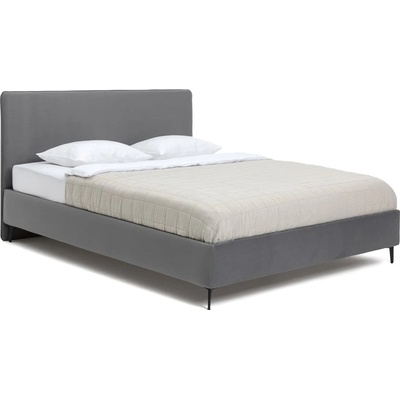 Bonami Сиво тапицирано двойно легло с включена подматрачна рамка 160x200 cm Noira Slim - Bonami Selection (1756680)