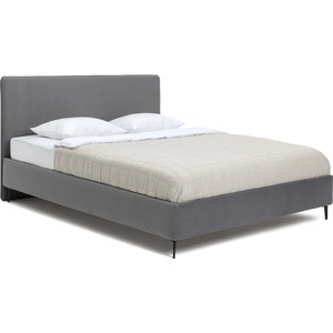 Bonami Сиво тапицирано двойно легло с включена подматрачна рамка 160x200 cm Noira Slim - Bonami Selection (1756680)