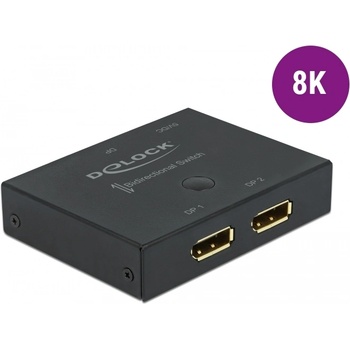 Delock DisplayPort 2 - 1 двупосочен превключвател 8K 30 Hz