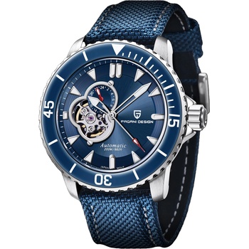 Pagani Мъжки часовник Pagani Design Segnity, Автоматичен, Неръждаема стомана, Син / Сребрист (PD-1674-BLUE-SILVER)