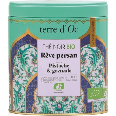 Terre d'Oc Pistache & Grenade BIO Černý čaj, 80 g