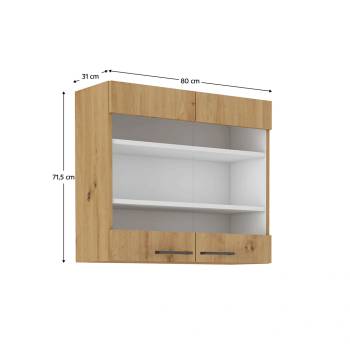 Горен шкаф с витрина Monro 80 cm